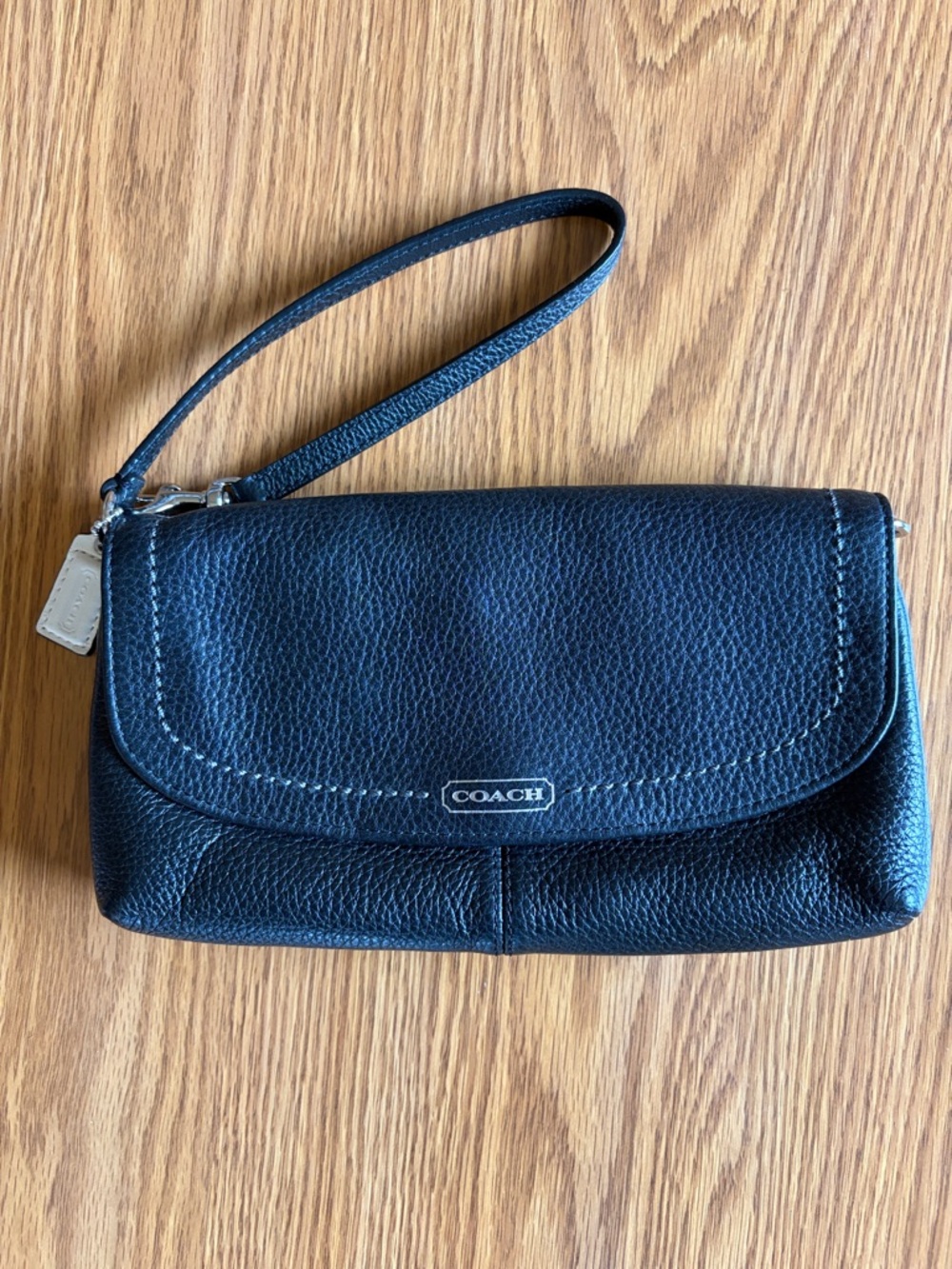 Coach Campbell Black Soft Leather Wristlet